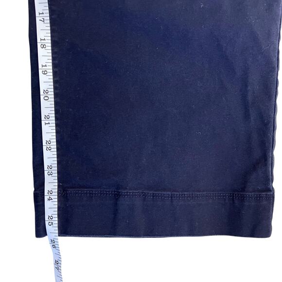 Loft Sz 10 Jayce Triple-Button Wide-Leg Pants High Rise Canvas Cotton Navy - Picture 16 of 16